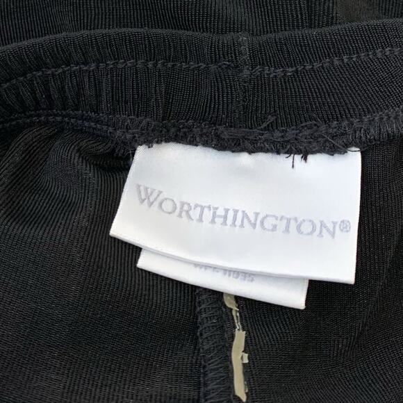 Worthingtont Pull On Pants Size 10 Black Slinky Stretch Wide Leg Comfort Travel - Picture 5 of 6